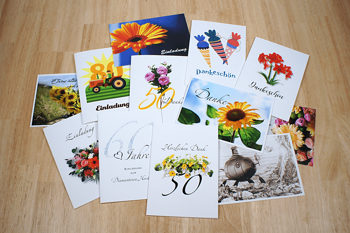 Beispiele von Karten für jeden Anlass